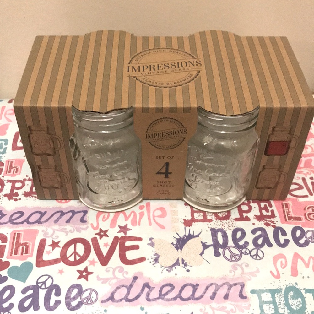 Impressions 4piece 5oz Durable Vintage Glass Shot Glasses